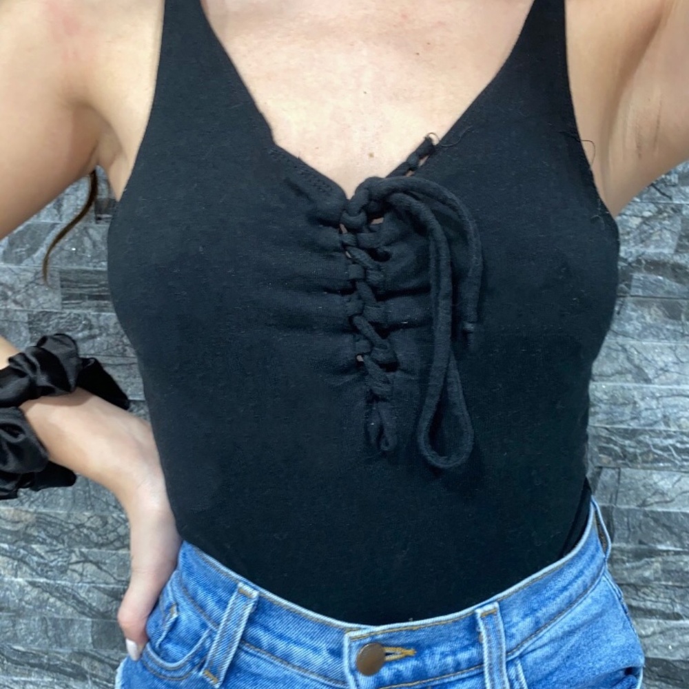Tie-front bodysuit